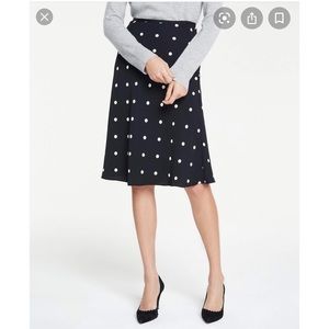 ANN TAYLOR Black Polka Dot Skirt